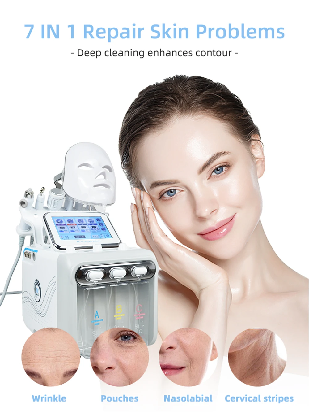 6-in-1 Hydrogen Oxygen Facial Machine – Deep Cleansing & Skin Rejuvenation