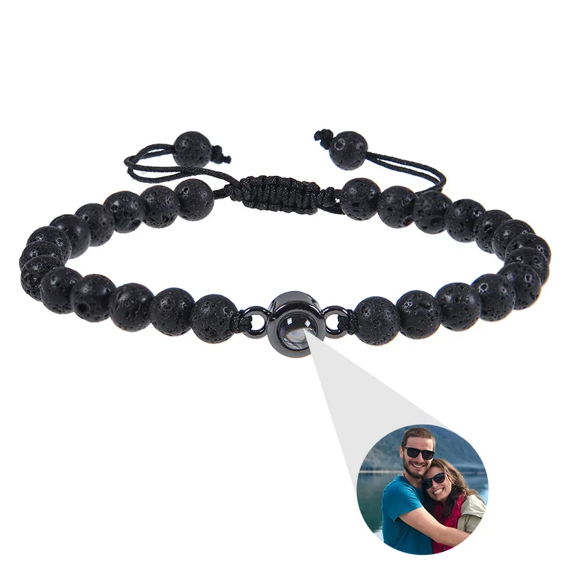 2023 New "I Love You" 100 Languages Bracelets Personalized Photo Projection Bracelet Custom Photo Natural Stone Couple Bracelet - Image 24
