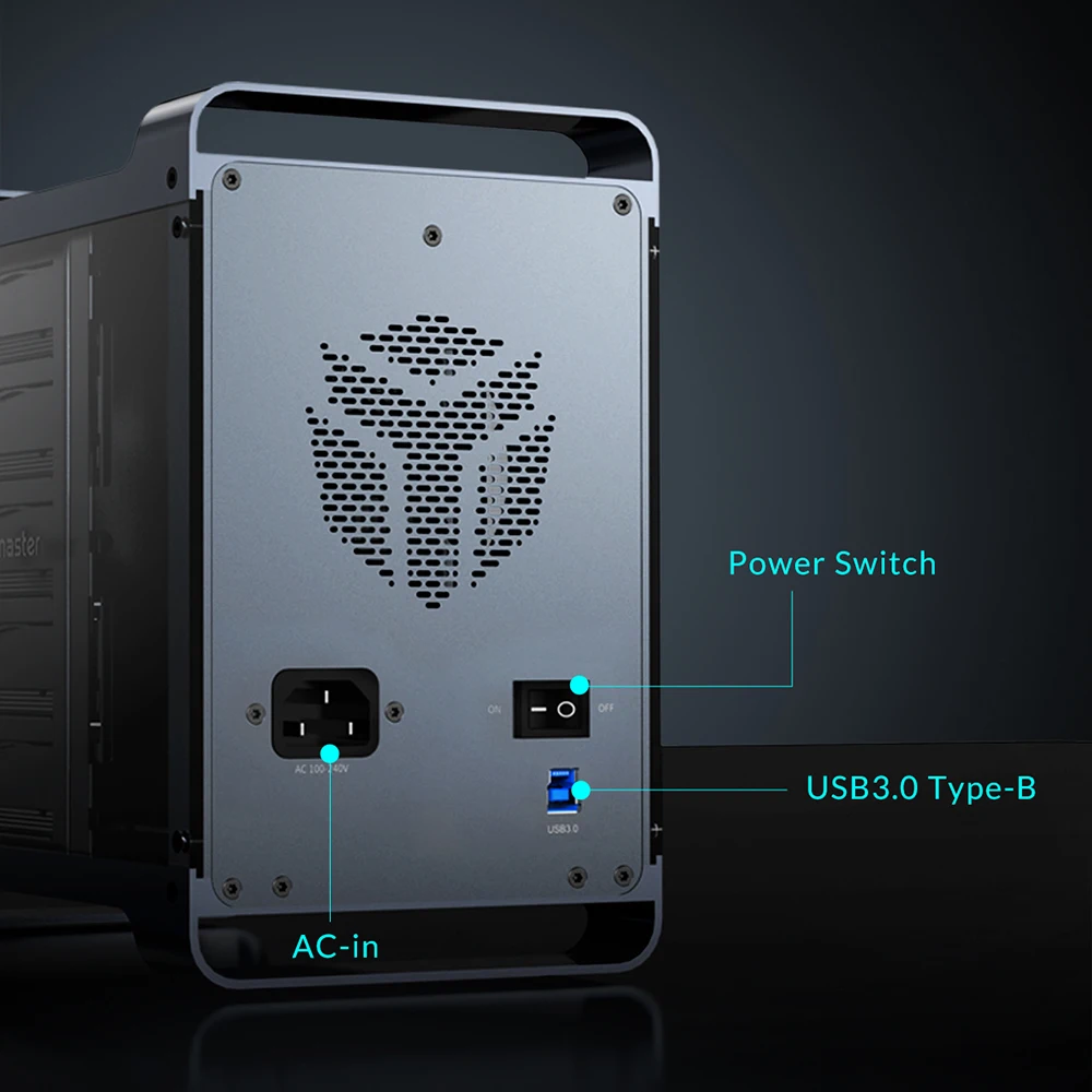 Yottamaster 5-Slot RAID External Hard Drive Enclosure, RGB Silent Fan, SATA HDD/SSD - Image 10