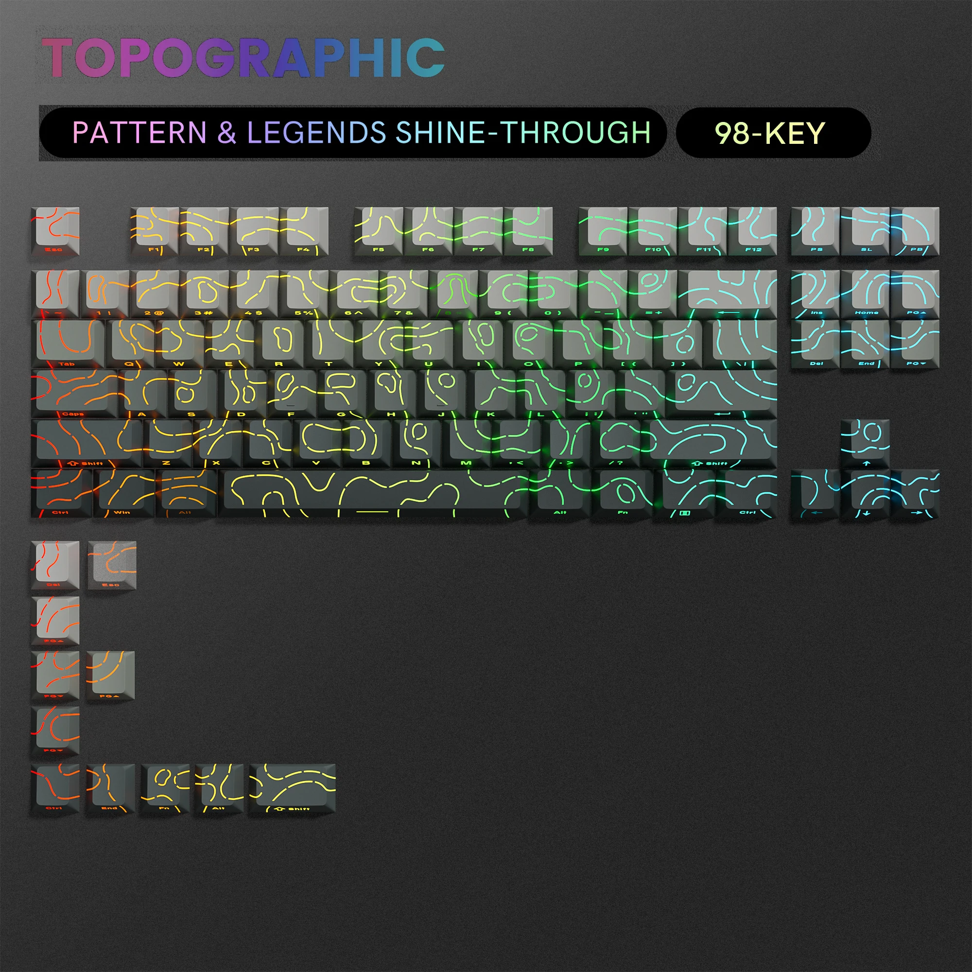 136 Key PBT Double Shot Backlit Keycaps for MX Mechanical Keyboard 61-108 Keys - Image 28