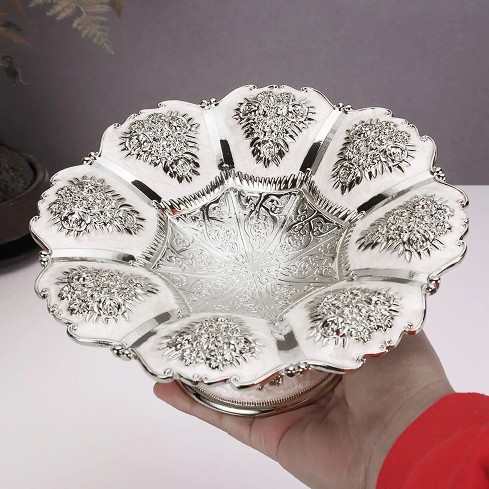 Gorgeous Golden Cake Stand - Relief Pattern with Base for Candy Bar Decoration - Image 3