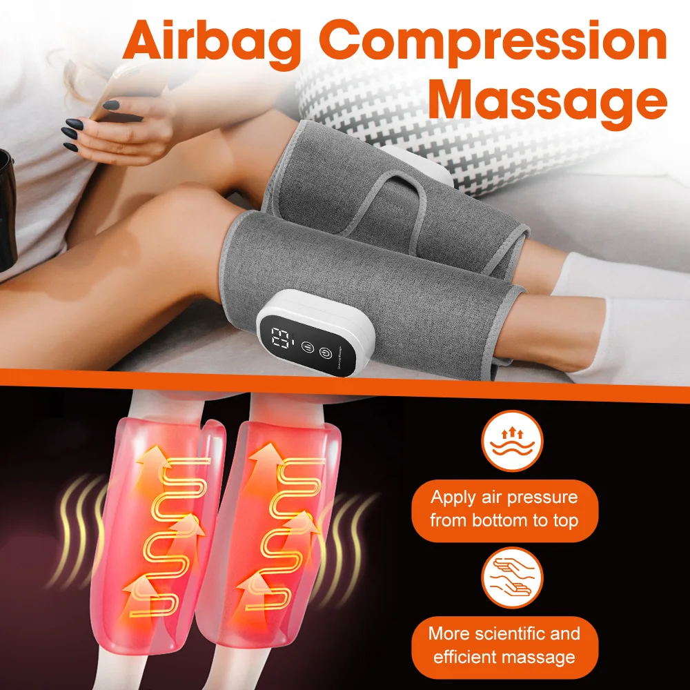 Portable Air Compression Leg Massager – 360° Full Coverage, Heat & Vibration - Image 2