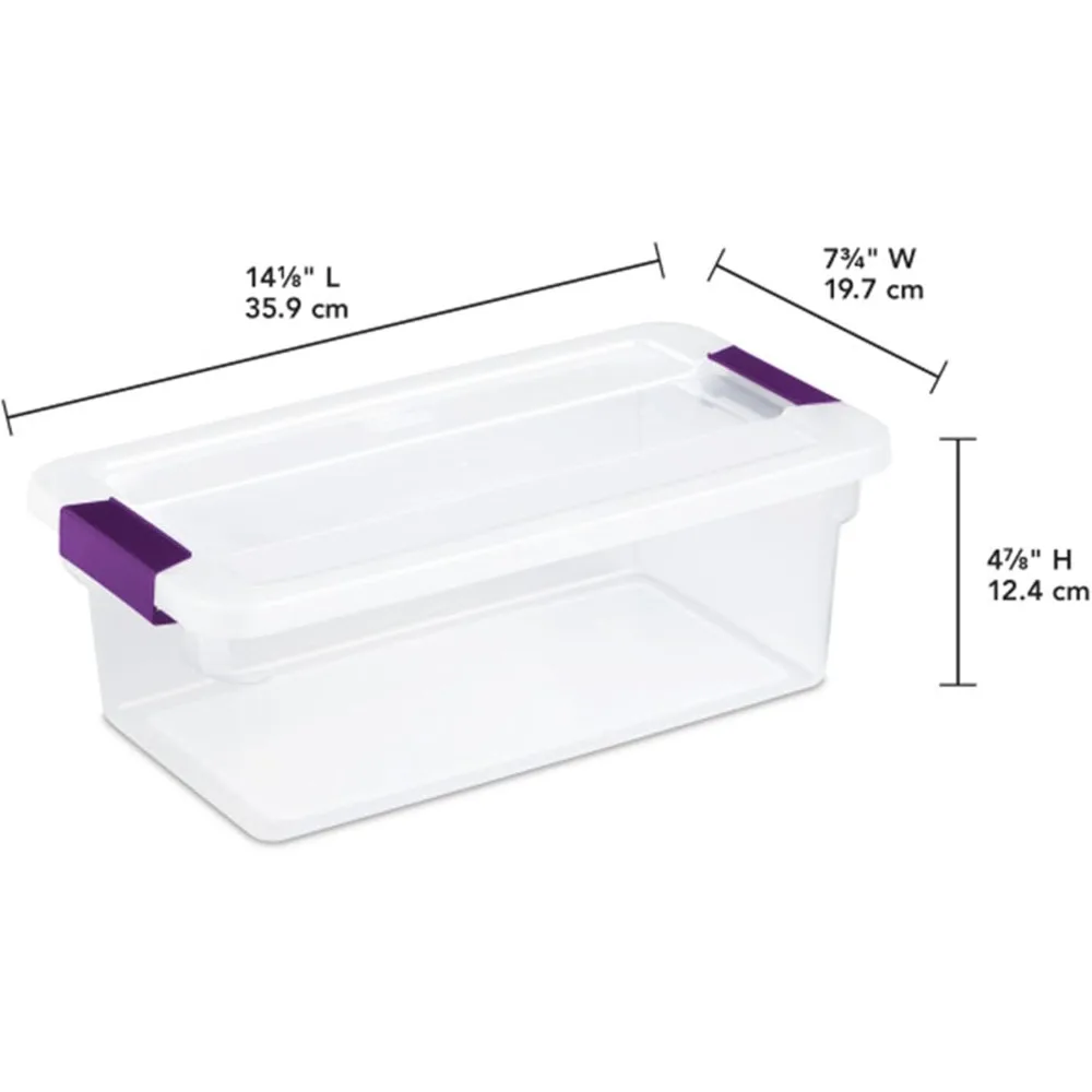 12-Pack ClearView Stackable Latch Storage Bins – 6 Quart Organizer for Home - Image 3