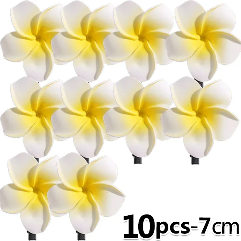 1-10pcs Plumeria Flower Hair Clips Hawaiian Flower Barrette Hairpins for Women Girls - Image 14