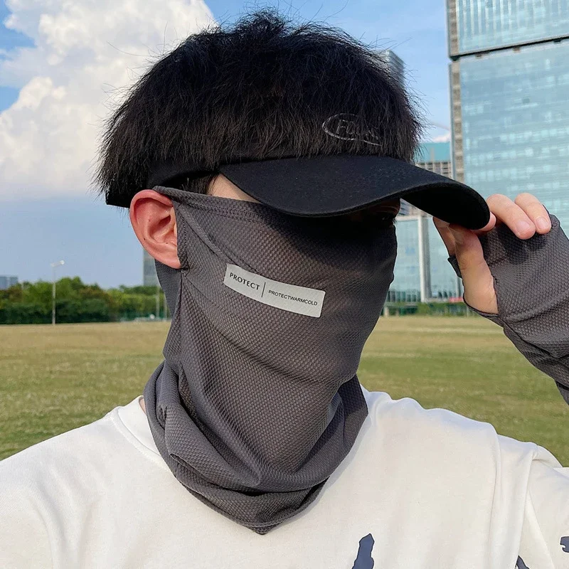 Unisex Ice Silk UV Protection Face & Neck Mask – Breathable Cooling Scarf