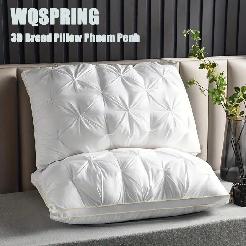 Luxury Hotel Quality Twist Flower Pillow, Premium Down Alternative 3D Bread Pillow for Side, Back & Stomach Sleepers