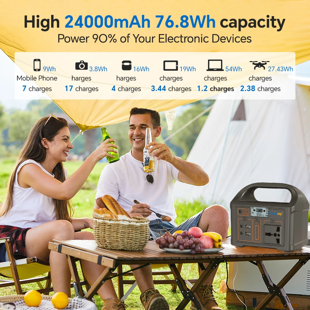100W Portable Power Station – 24000mAh Solar Generator for Camping & Travel - Image 2