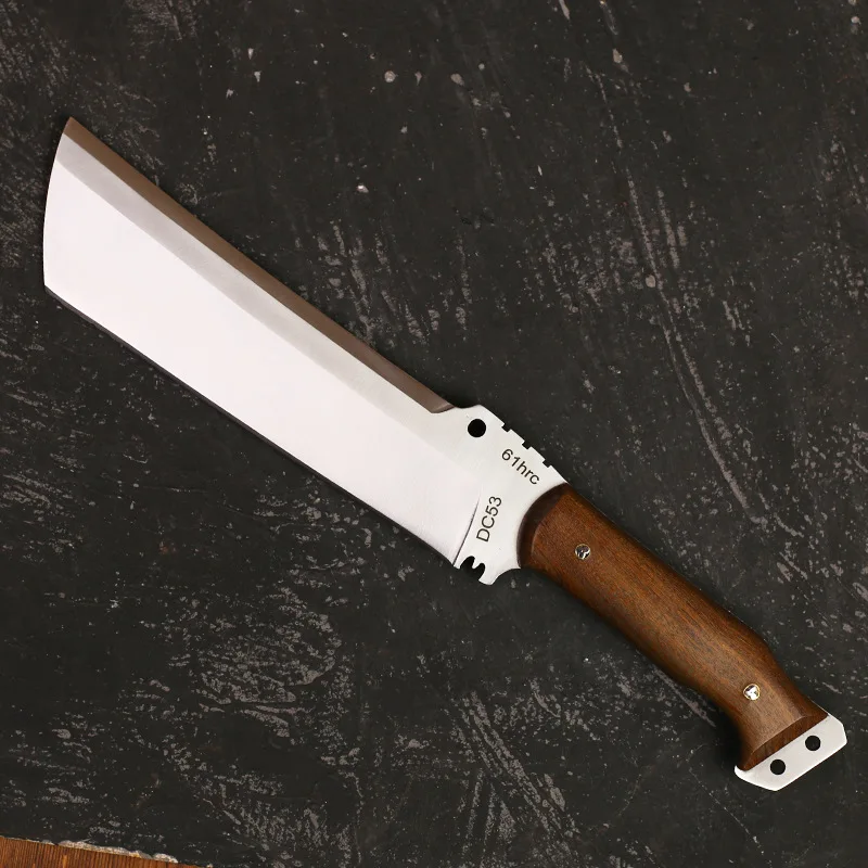 Handheld Large Outdoor Stainless Steel Forged Knife with Leather Sheath - Image 6