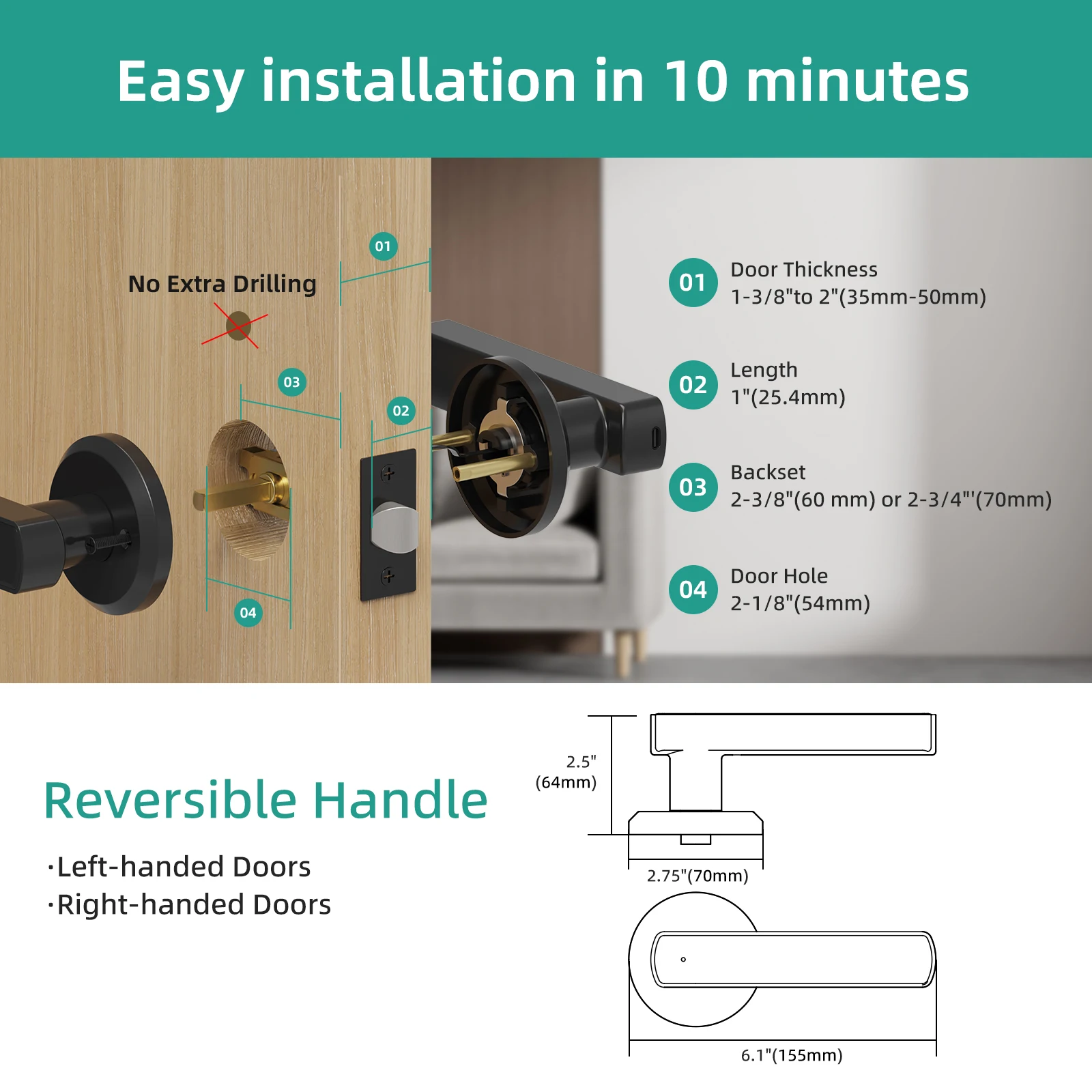 Smart Fingerprint Touchscreen Smart Lock – App, Passcode & Remote Control - Image 5