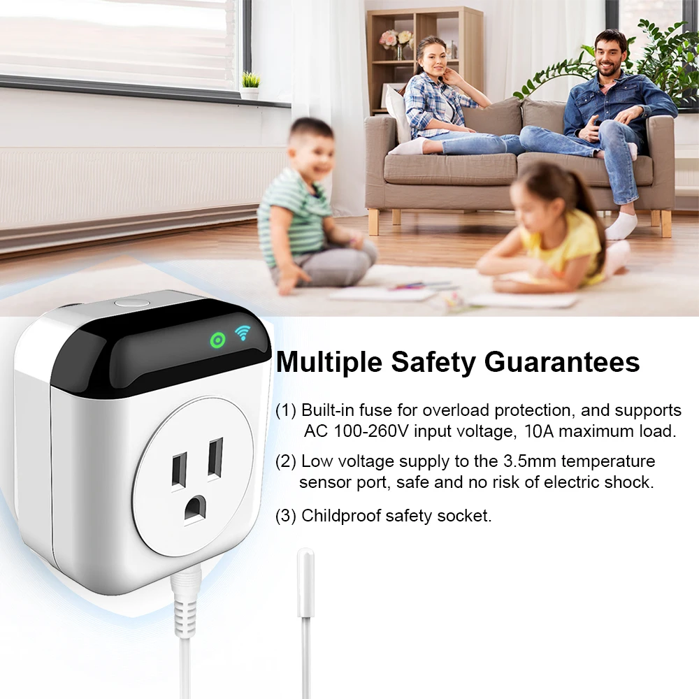 Smart Thermostat Socket 10A, Programmable WiFi Temperature Control, APP & Voice Control - Image 6