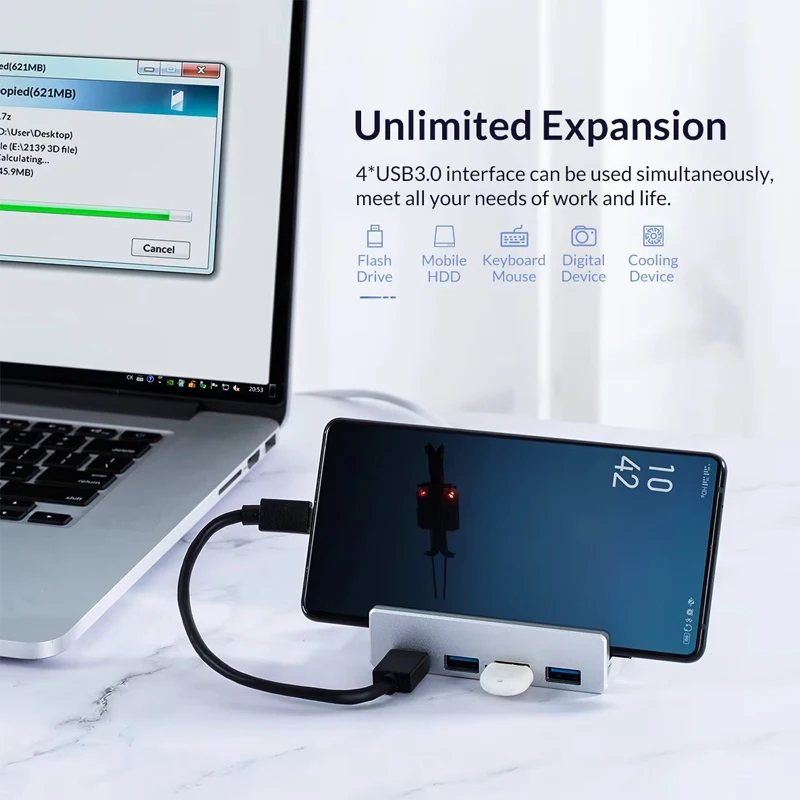 10Gbps USB 3.2 Hub, Multi-Port Splitter for MacBook, iMac, PC Accessories - Image 3