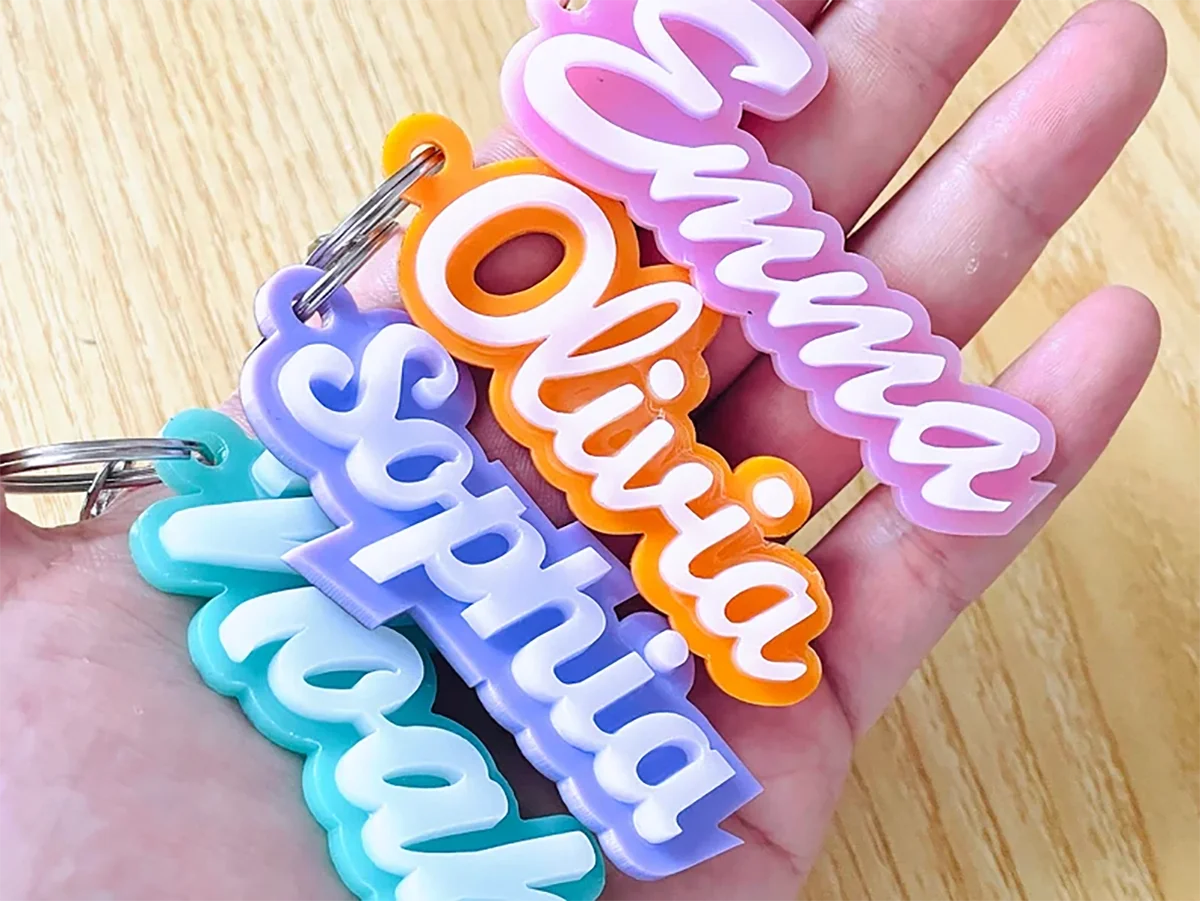 Wholesale Personalized Acrylic Name Keychain Custom Label Daily Accessories Christmas Gift - Image 2