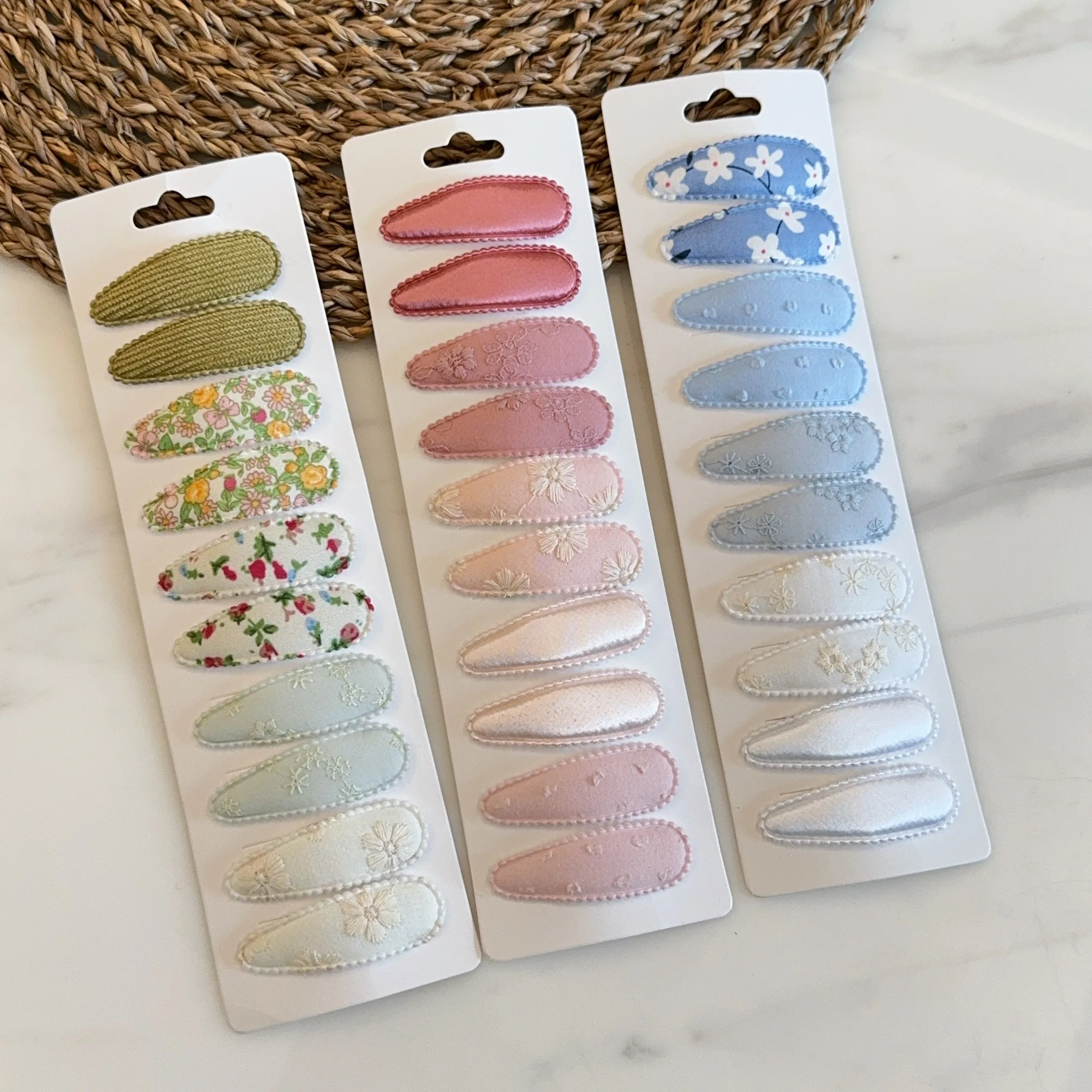 10Pcs Hair Accessories Girls Hairpin Solid Flowers Plaid Pattern Hair Clip Cute Children Hairgrip