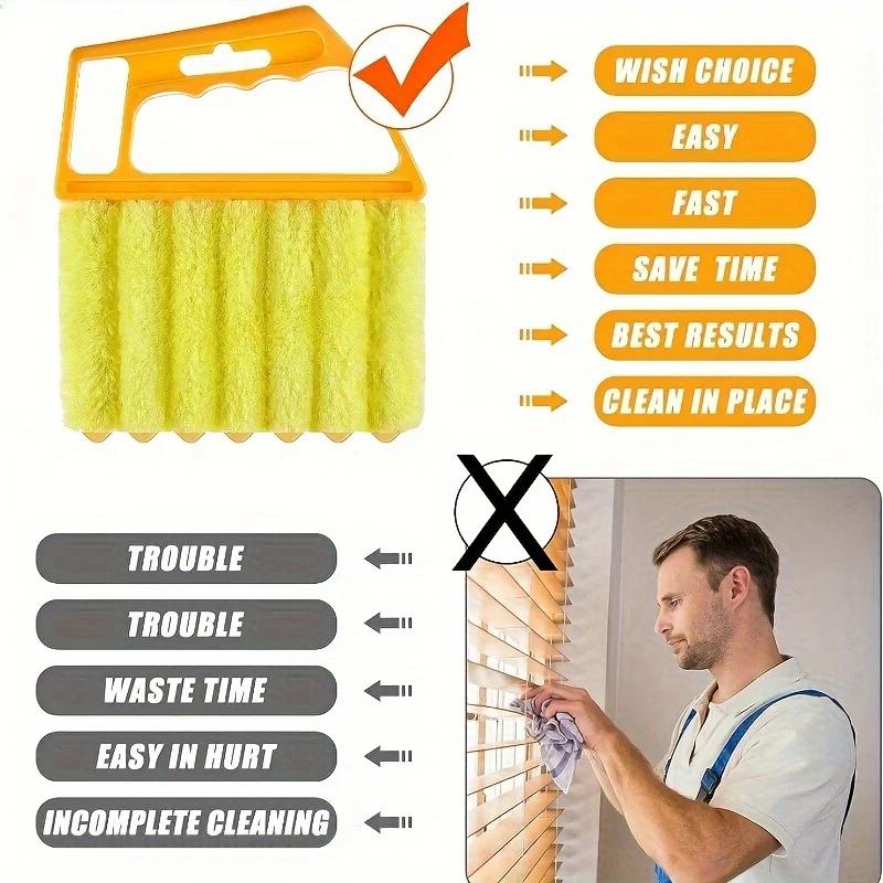 Vent Blinds Cleaner Cloth Brush - Microfiber Car AC Duster Tool Washable - Image 3