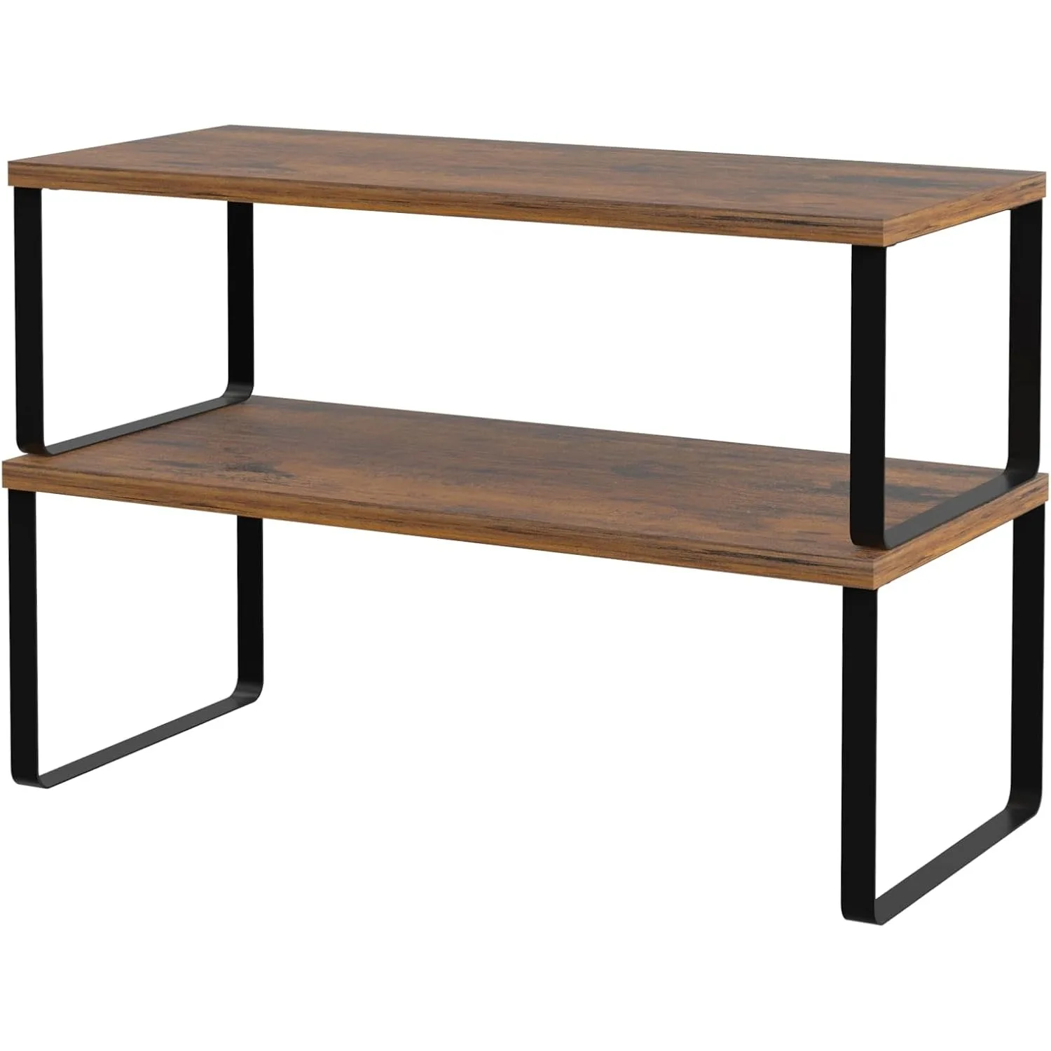 Expandable Stackable Cabinet Shelf Organizer – 2‑Pack Adjustable Kitchen Counter & Pantry Rack
