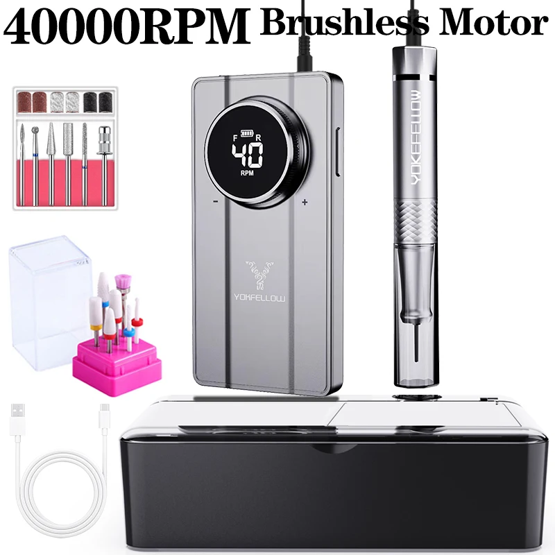 Professional 40000RPM Brushless Nail Drill – Rechargeable with Storage Box - Image 10