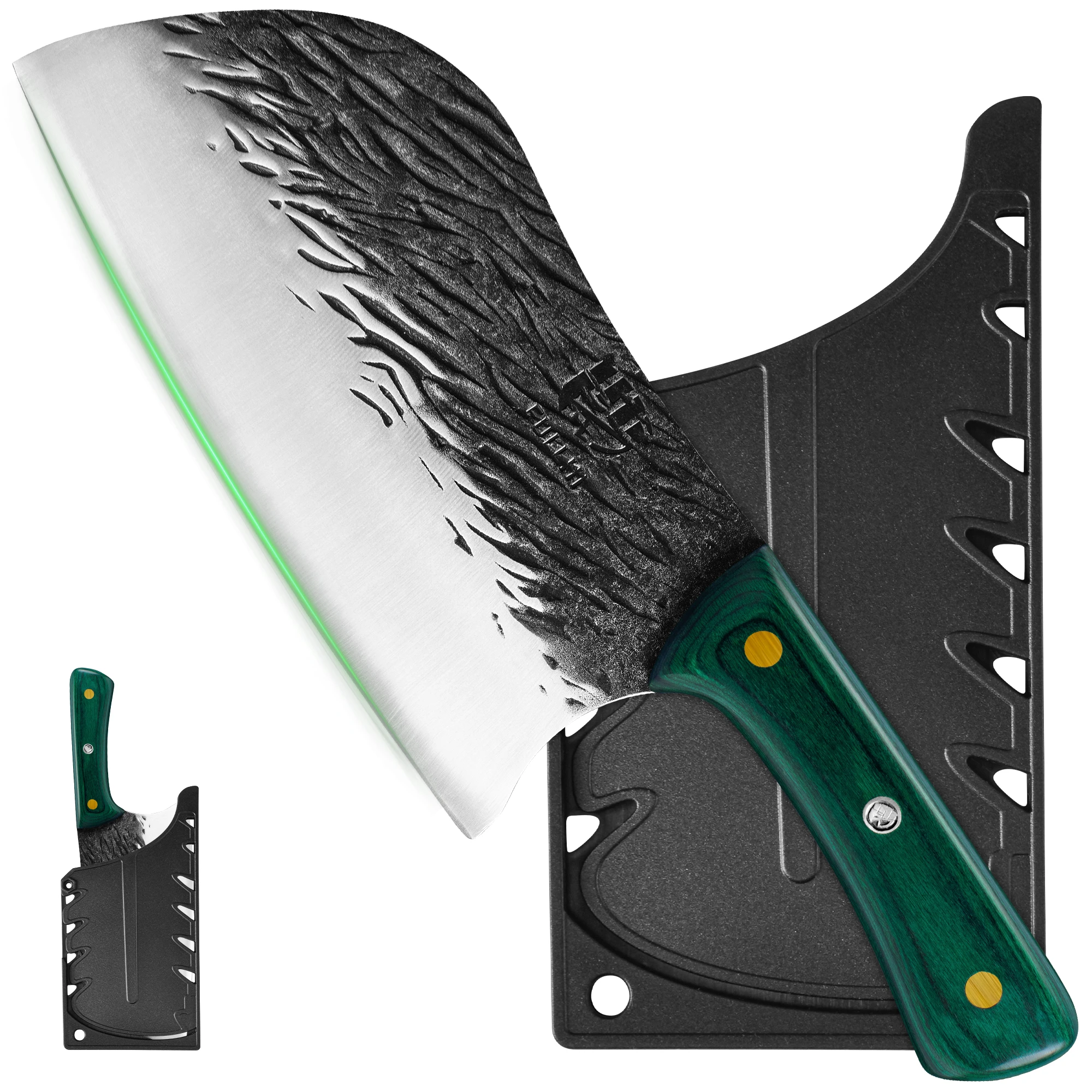 Full Tang Forged High‑Carbon Steel Chef Cleaver Knife with Sheath - Image 24
