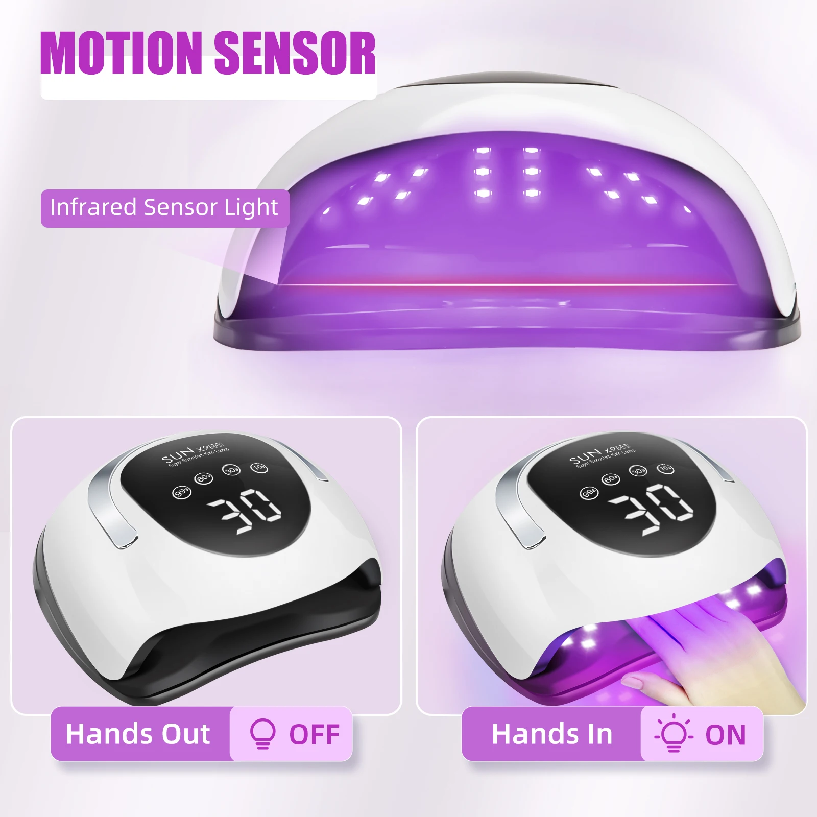 220W LED UV Nail Dryer – 57 Beads, LCD Touchscreen, 4 Timer Settings - Image 4