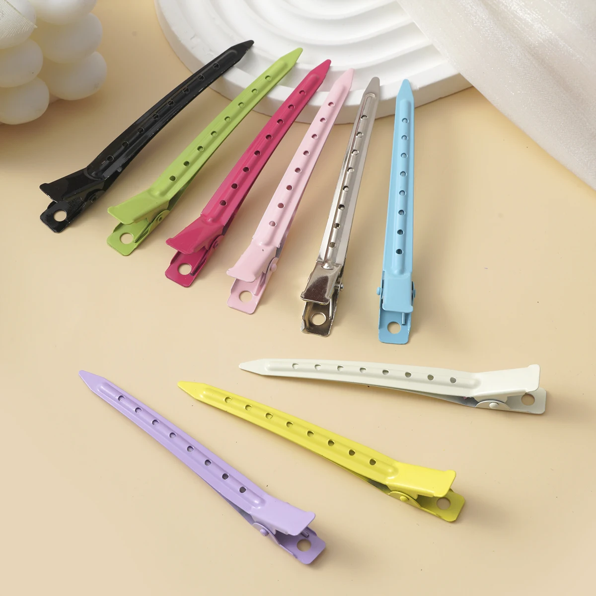 -Piece Metal Duckbill Hair Claw Set – Curly Hair Styling Clips for Women - Image 5