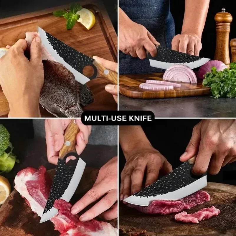 XYJ Handmade Forged Chef Butcher Knife - Image 2