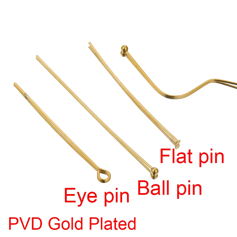 20pcs 20-70MM PVD Stainless Steel Eye Flat Ball Head Pins Needle for Beads Earrings Crafts Connector Jewelry Making Materials - Image 5