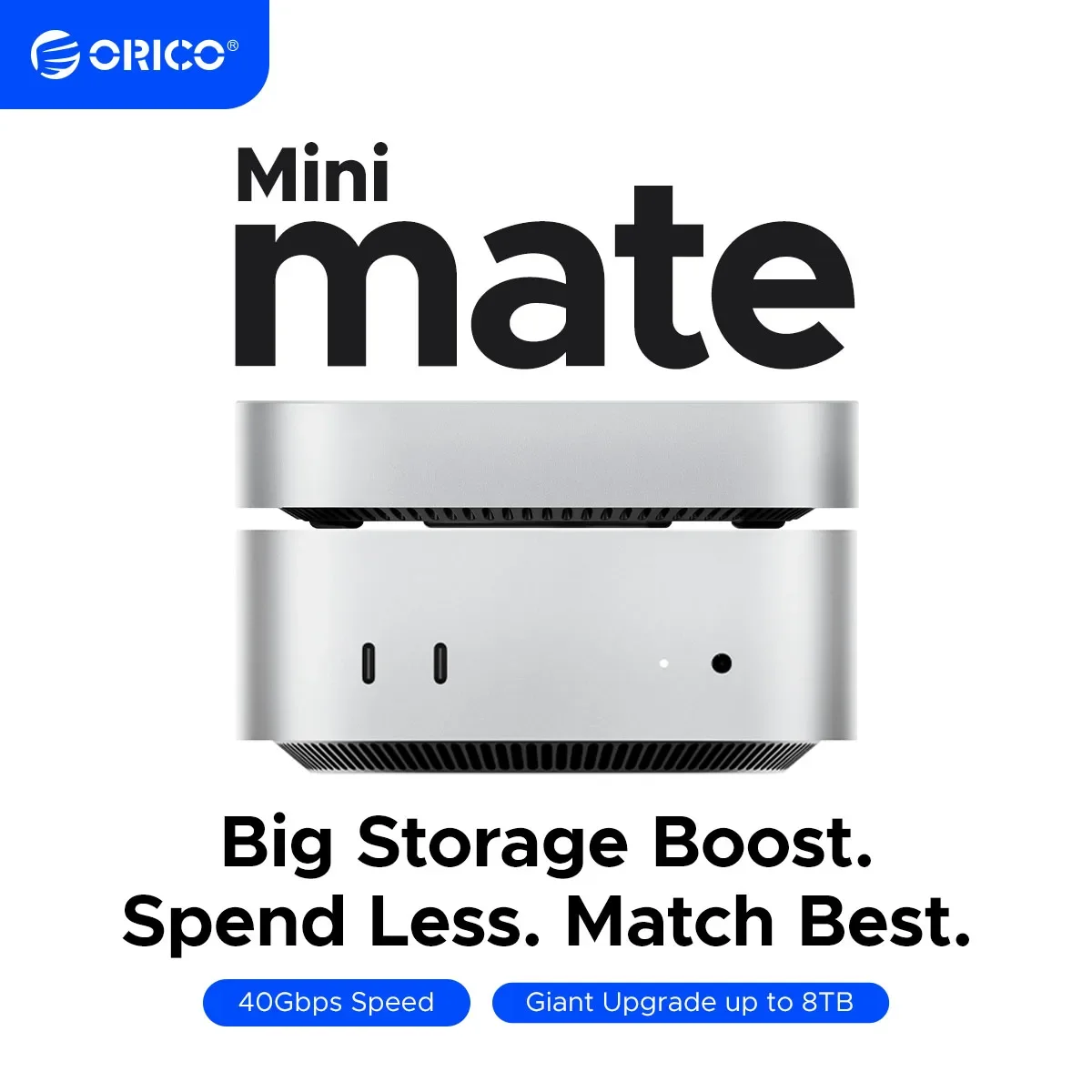ORICO MiniMate 40Gbps SSD Dock for Mac Mini M4 – 512GB–8TB Expansion