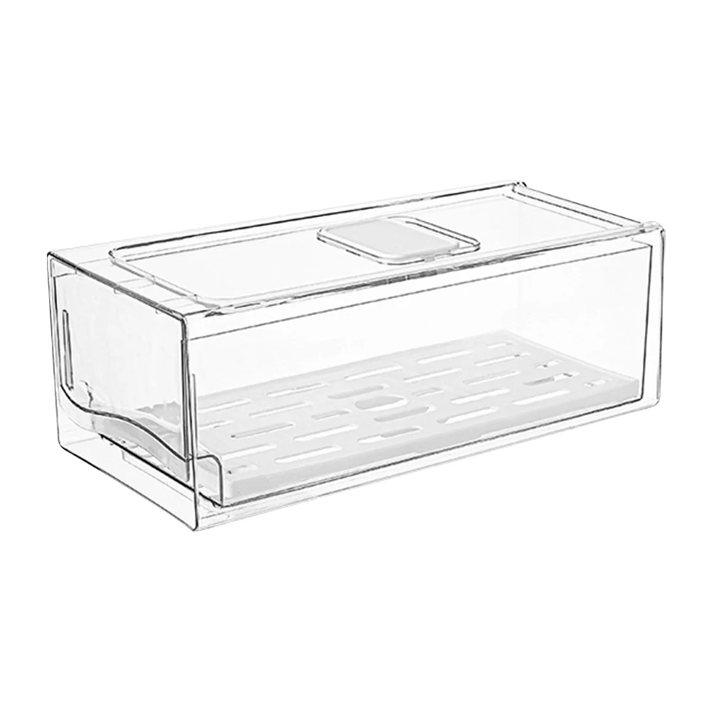 Stackable Refrigerator Organizer Drawers with Drain Tray & Clear Pull-Out Bins - Image 8