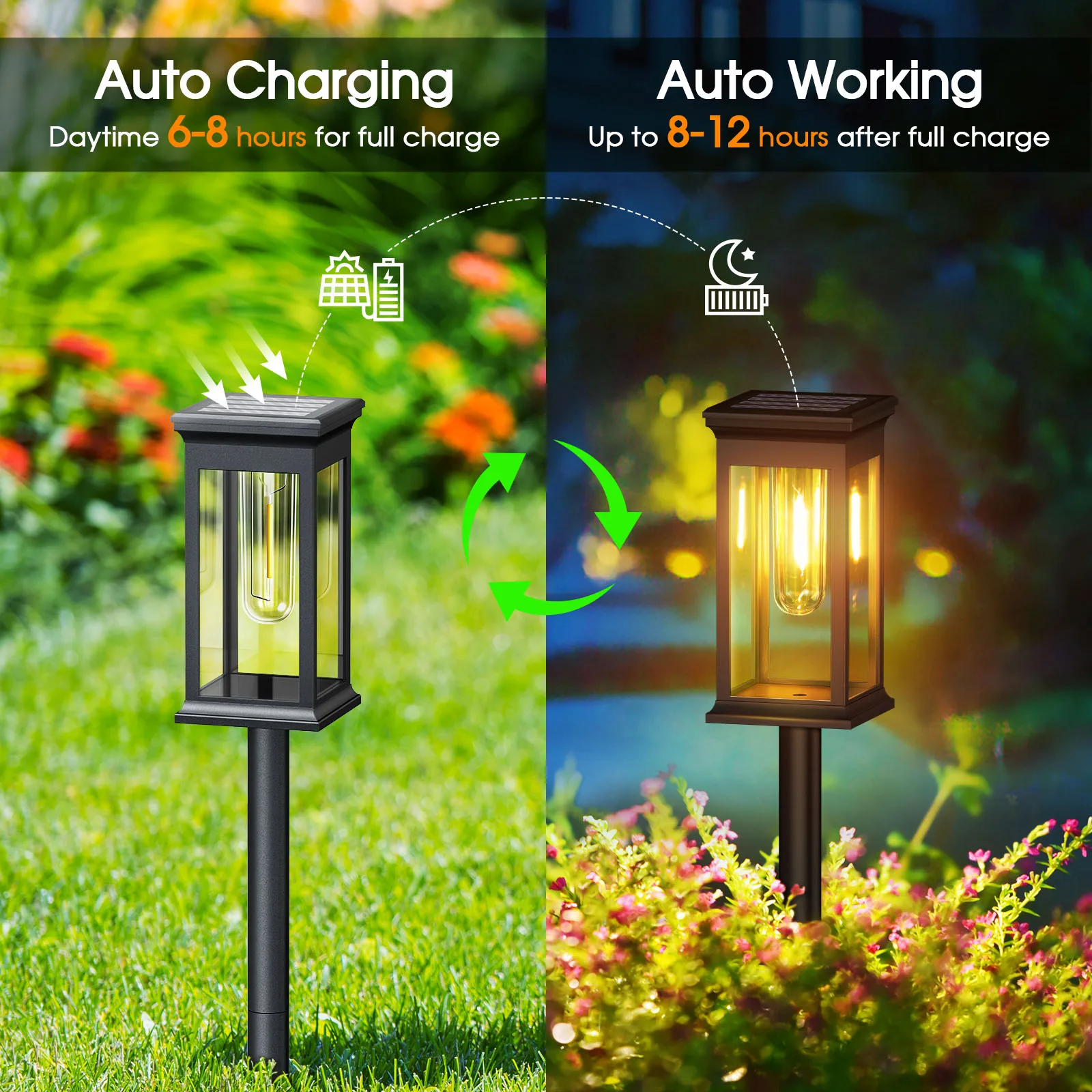 2/6/12 Pack Upgraded Solar Lights – 2700K Warm White for Garden & Walkway - Image 2