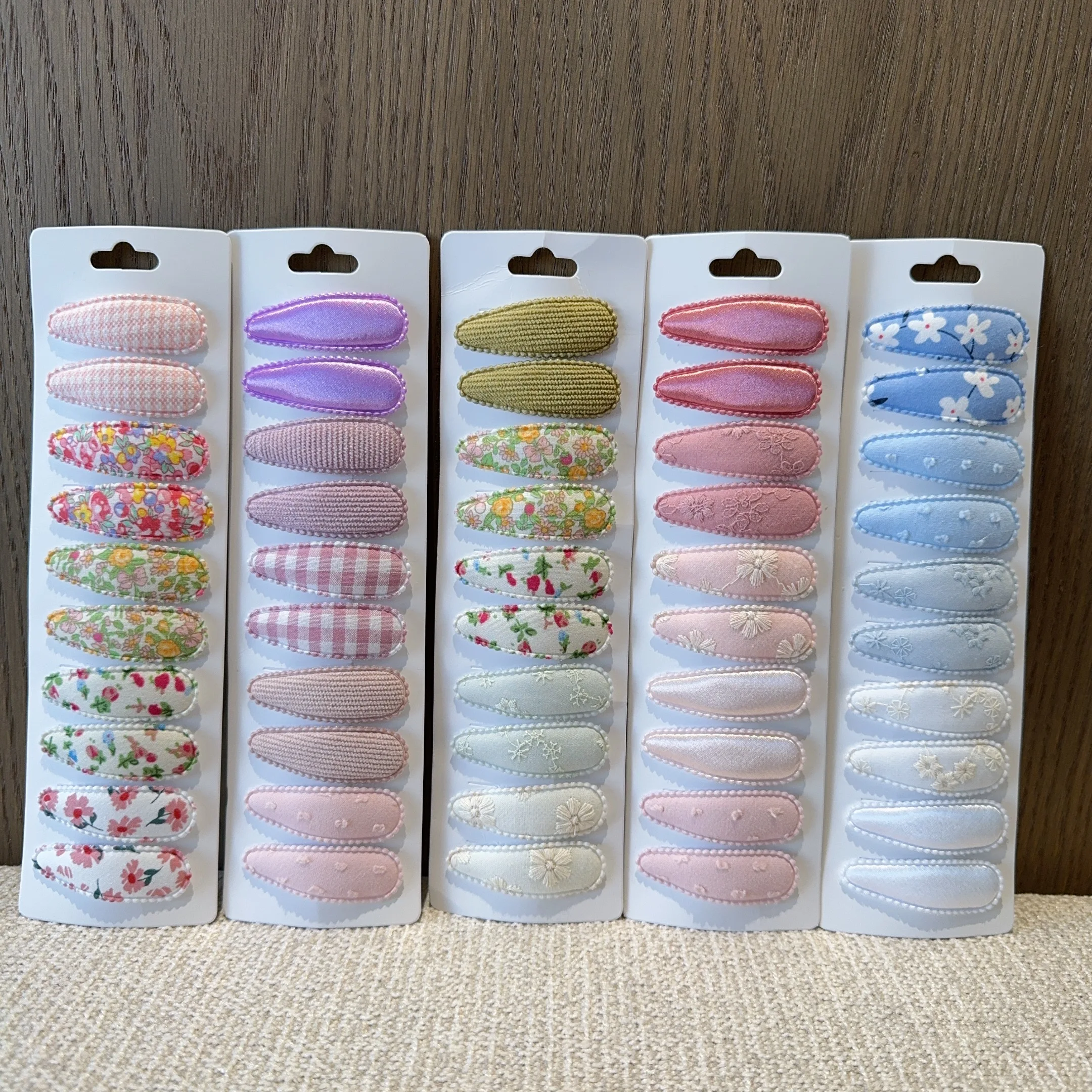 10Pcs Hair Accessories Girls Hairpin Solid Flowers Plaid Pattern Hair Clip Cute Children Hairgrip - Image 2