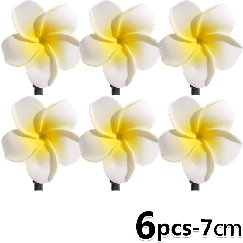 1-10pcs Plumeria Flower Hair Clips Hawaiian Flower Barrette Hairpins for Women Girls - Image 12