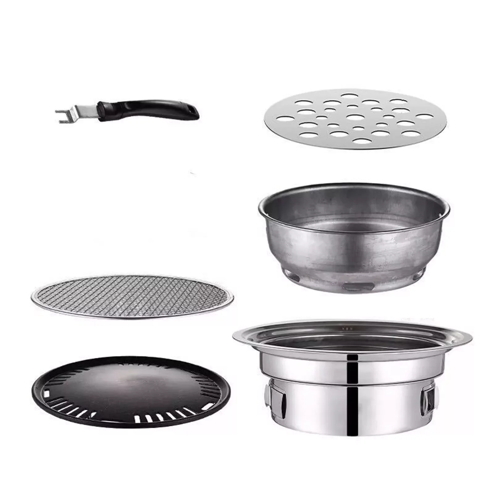 Portable Stainless Steel Hibachi Grill – Japanese‑Korean Charcoal BBQ Tabletop - Image 2