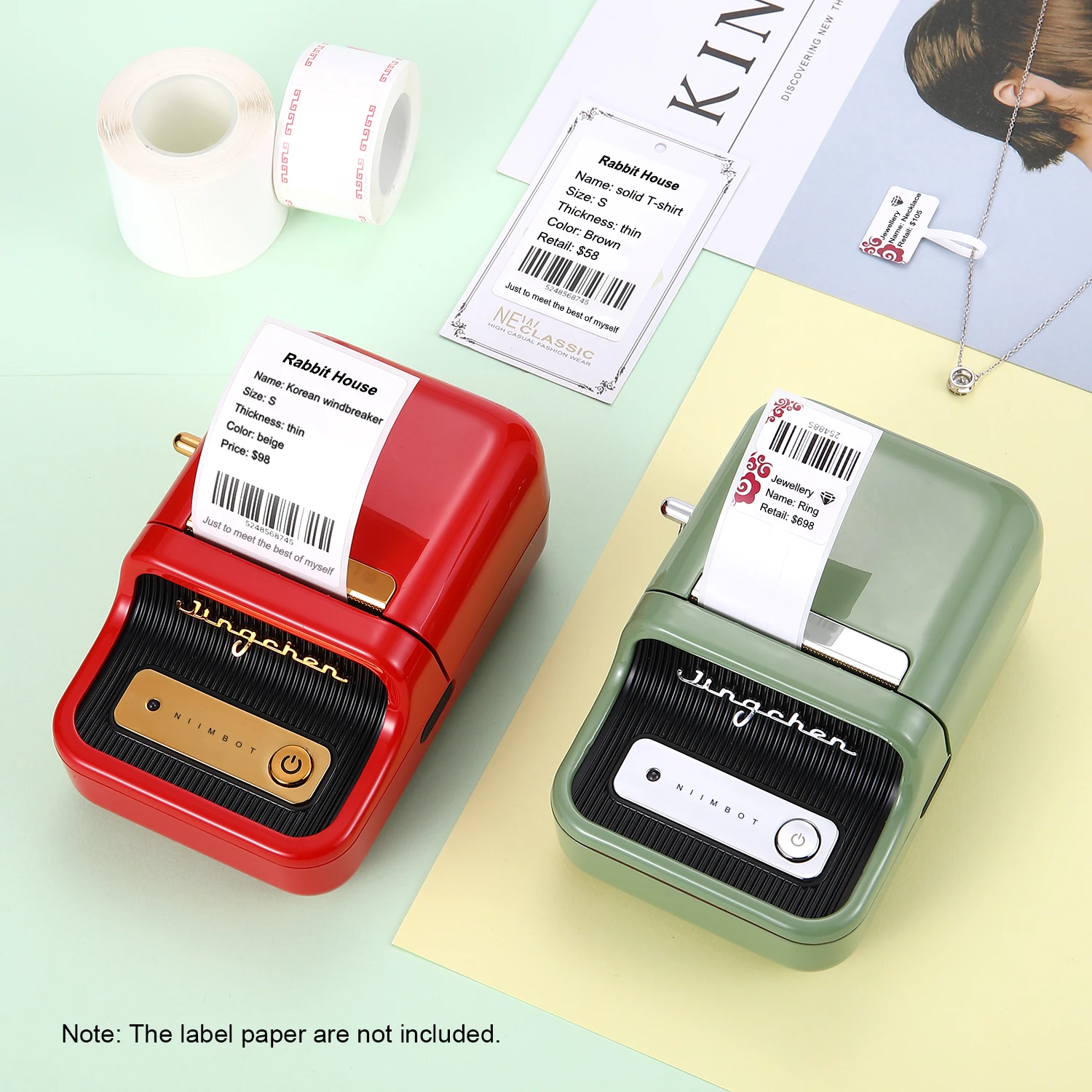 Portable Wireless BT Label Printer with RFID for Supermarket & Clothing