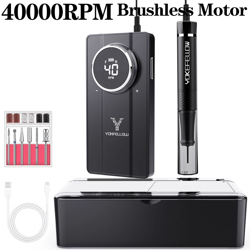 Professional 40000RPM Brushless Nail Drill – Rechargeable with Storage Box - Image 9