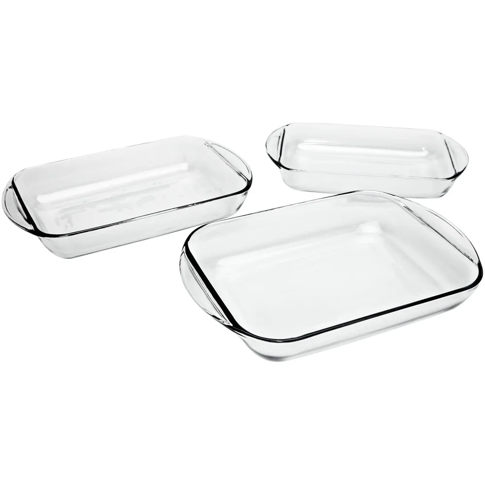 3-Piece Tempered Glass Baking Dish Set – Oven, Microwave & Dishwasher Safe Durable Bakeware - Image 2