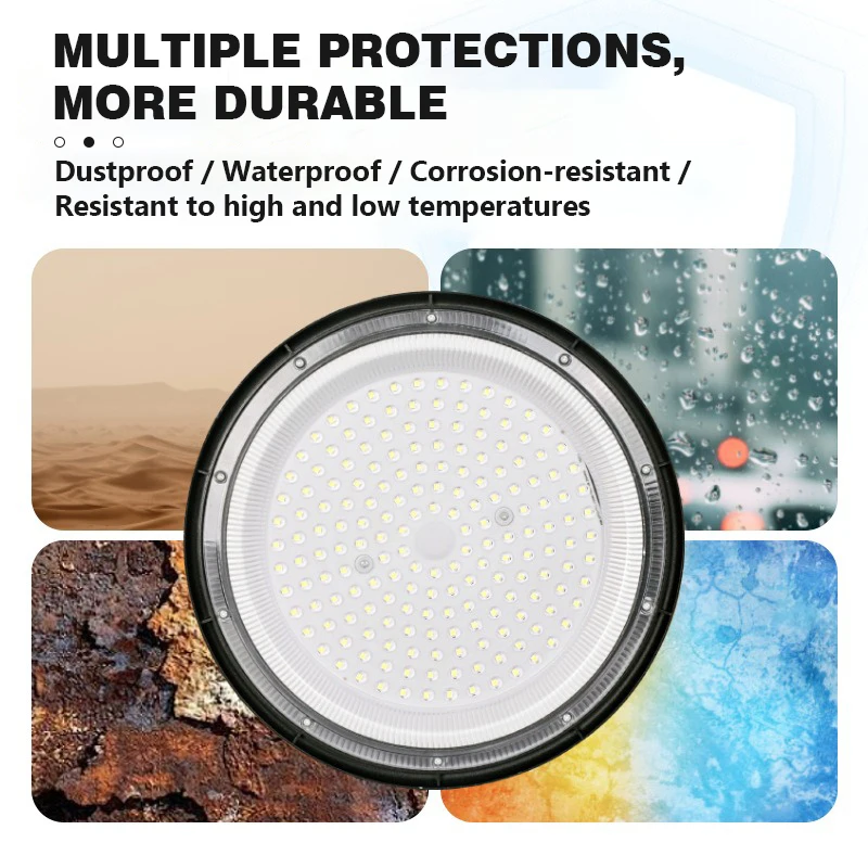 High Brightness UFO LED Light – 100W–300W 6000K Industrial Garage Lamp - Image 3