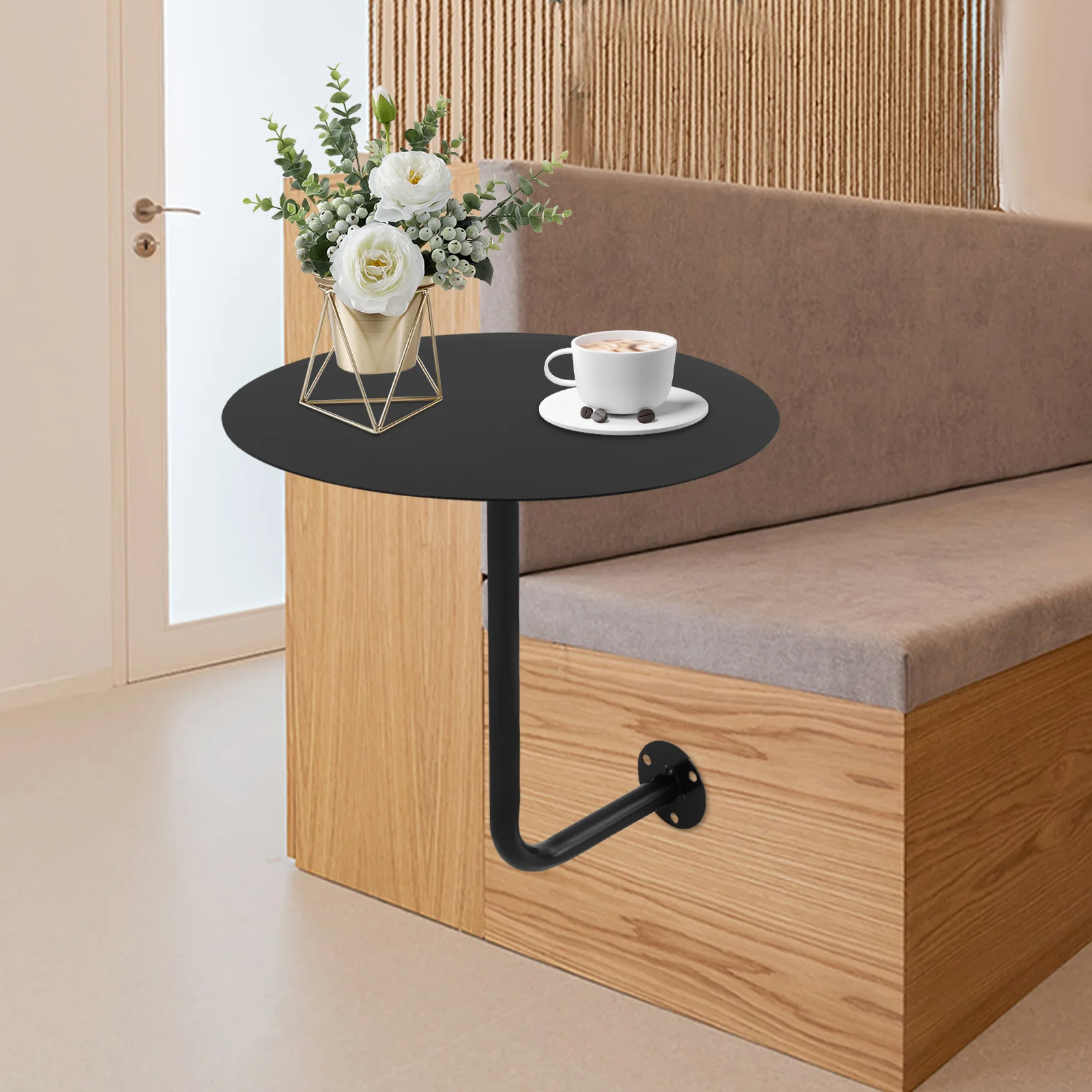 Wall-Mounted Round Side Table – Minimalist Floating Shelf for Café & Home - Image 6
