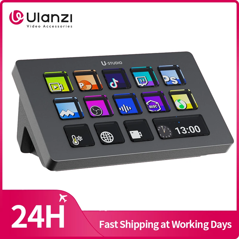 Ulanzi D200 Stream Controller – 13 Customizable LCD Keys for OBS, Twitch, YouTube