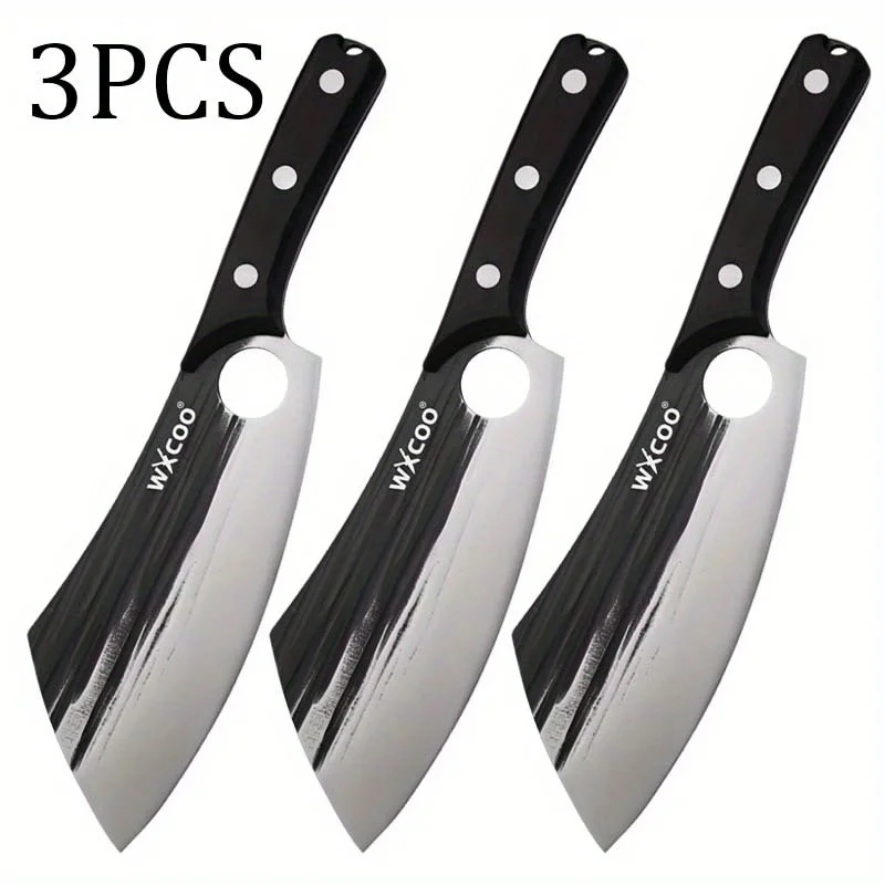 1 or 3 PCS Hand Forged Stainless Steel Kitchen Utility & Butcher Knives – Multipurpose Chef Set - Image 7