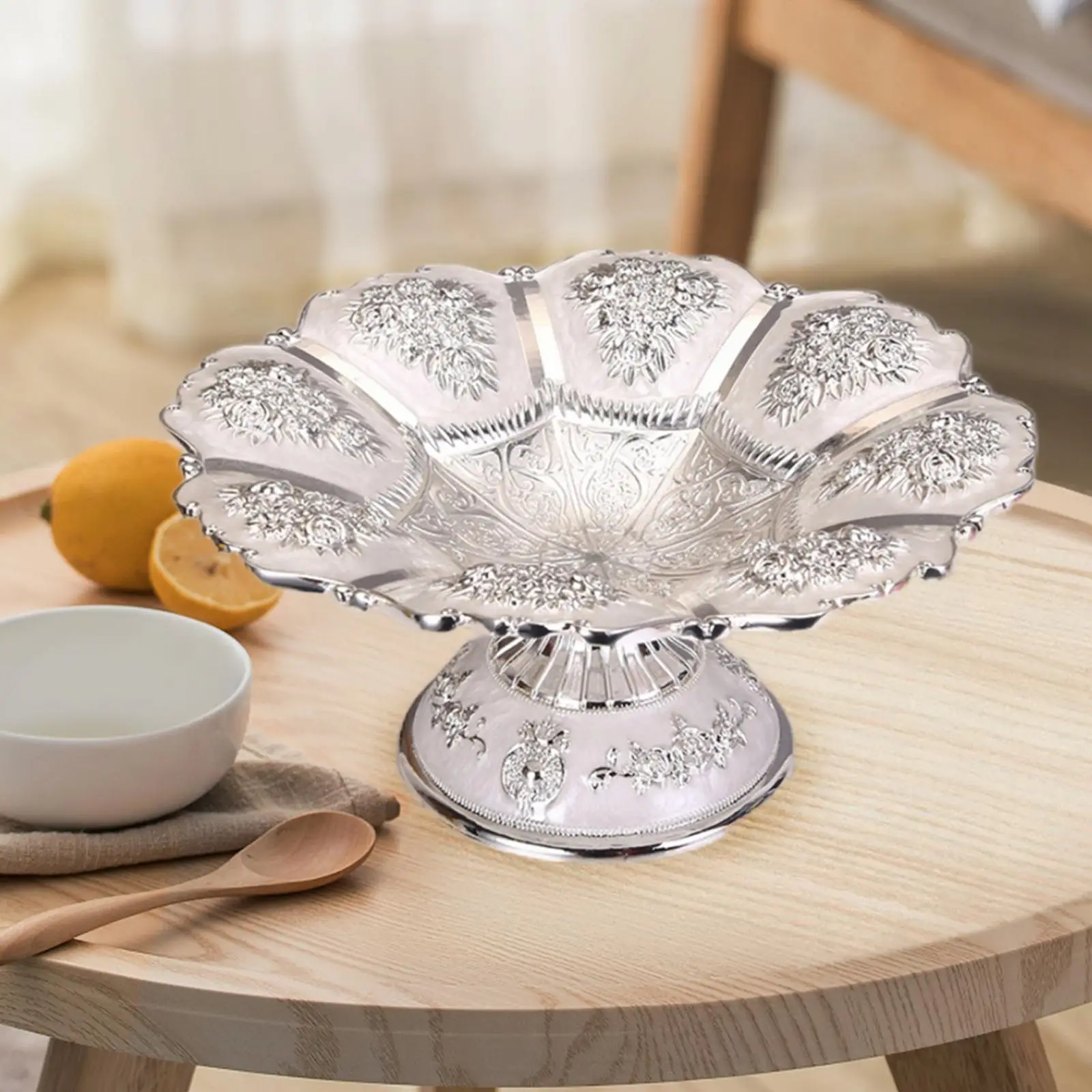 Gorgeous Golden Cake Stand - Relief Pattern with Base for Candy Bar Decoration - Image 2