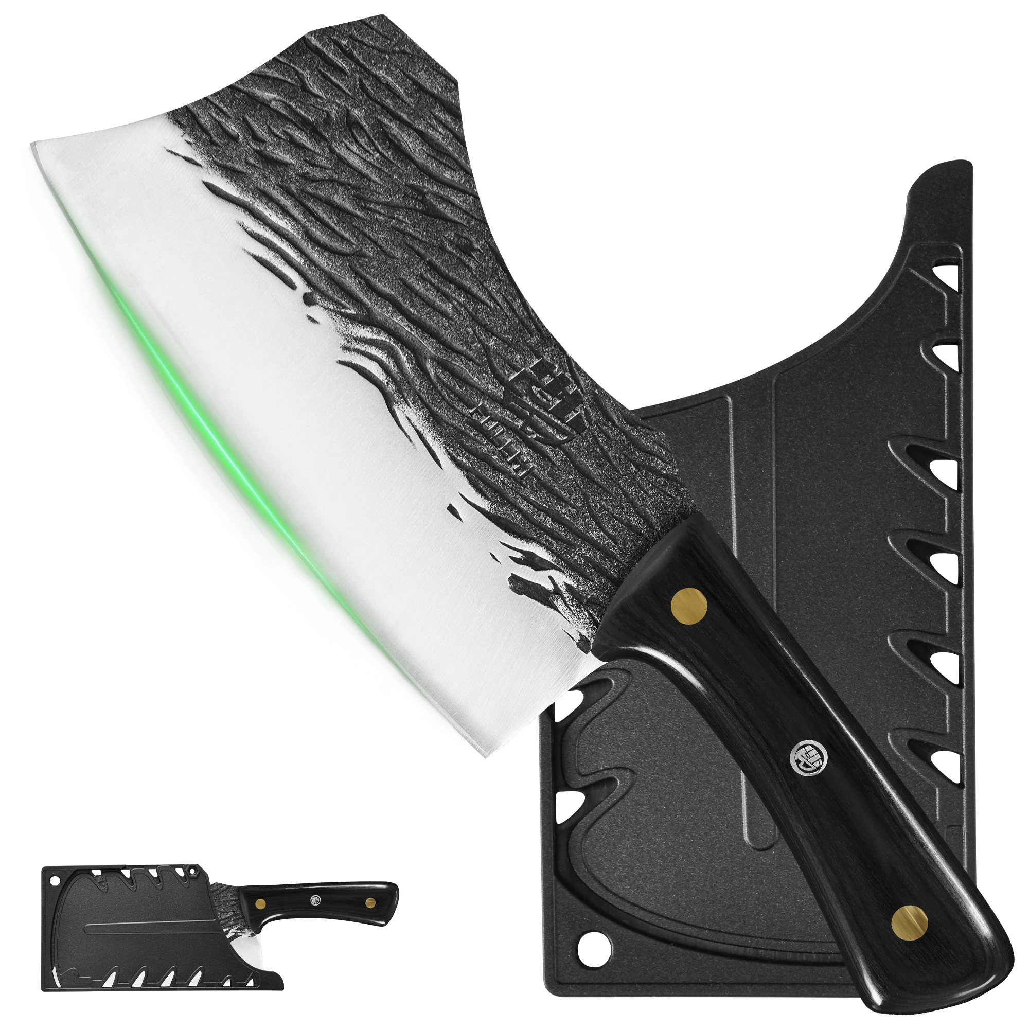 Full Tang Forged High‑Carbon Steel Chef Cleaver Knife with Sheath - Image 7