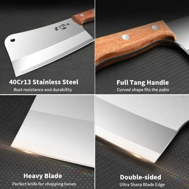 Heavy-Duty Butcher’s Bone Cutting Knife – Thick Blade for Effortless Chopping, Professional Grade - Image 5