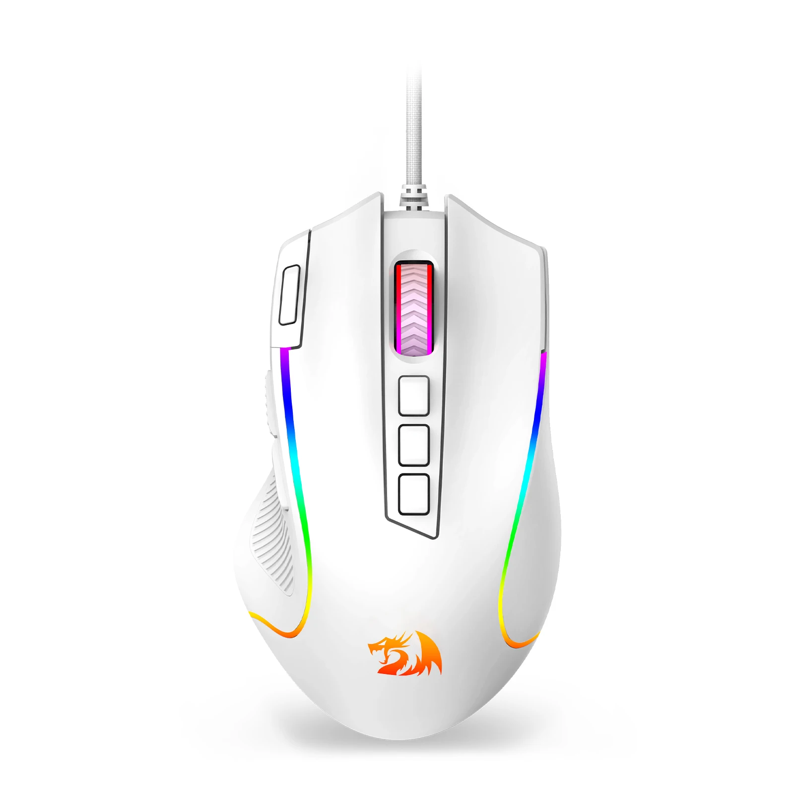 Redragon M612 Predator RGB Gaming Mouse, 8000 DPI, 11 Buttons, White