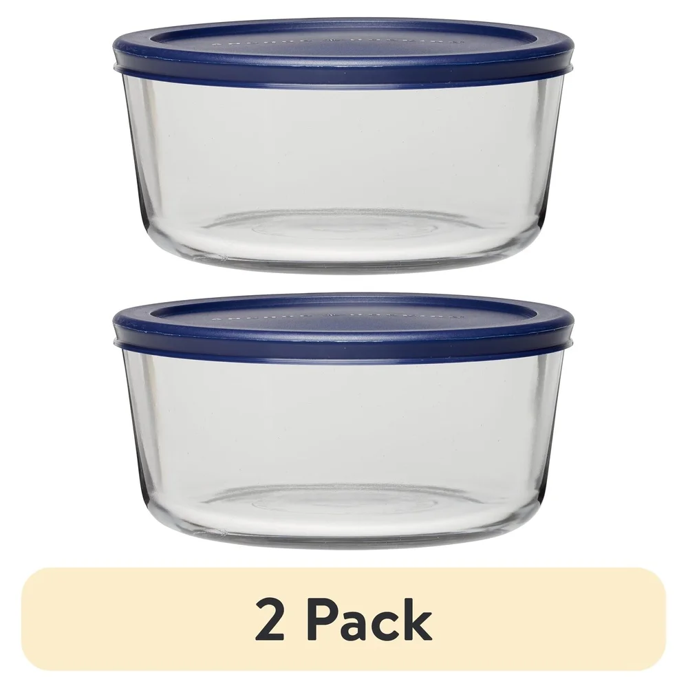 2-Pack 7-Cup Glass Food Storage Containers with SnugFit Lid - Microwave & Dishwasher Safe - Image 2