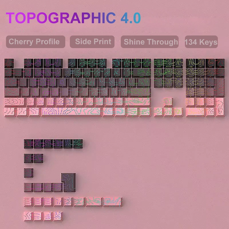 136 Key PBT Double Shot Backlit Keycaps for MX Mechanical Keyboard 61-108 Keys - Image 24
