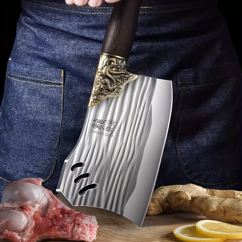 Handcrafted Serbian Chef Cleaver – Heavy-Duty Butcher Knife with Full-Tang Carbon Steel Blade - Image 3