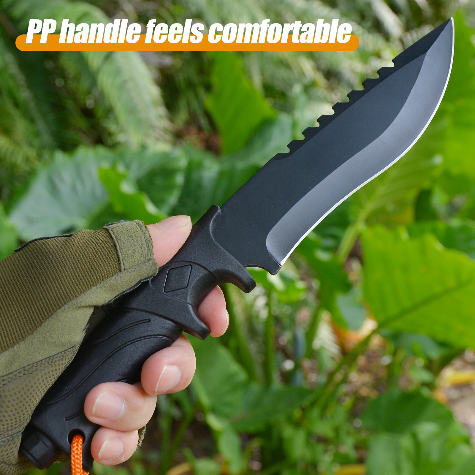 Handmade Large Damascus Fixed Blade Knife – Forged with Wooden Handle & Leather Sheath - Image 7