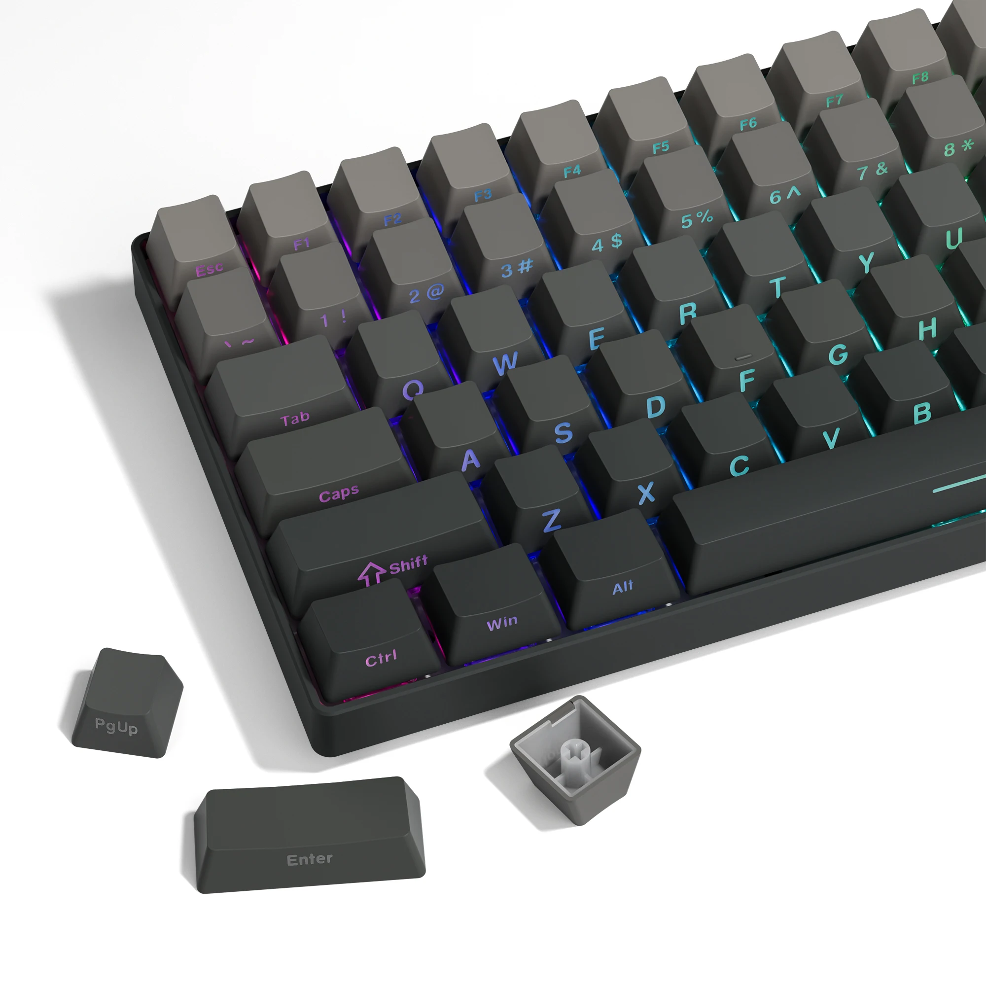 136 Key PBT Double Shot Backlit Keycaps for MX Mechanical Keyboard 61-108 Keys