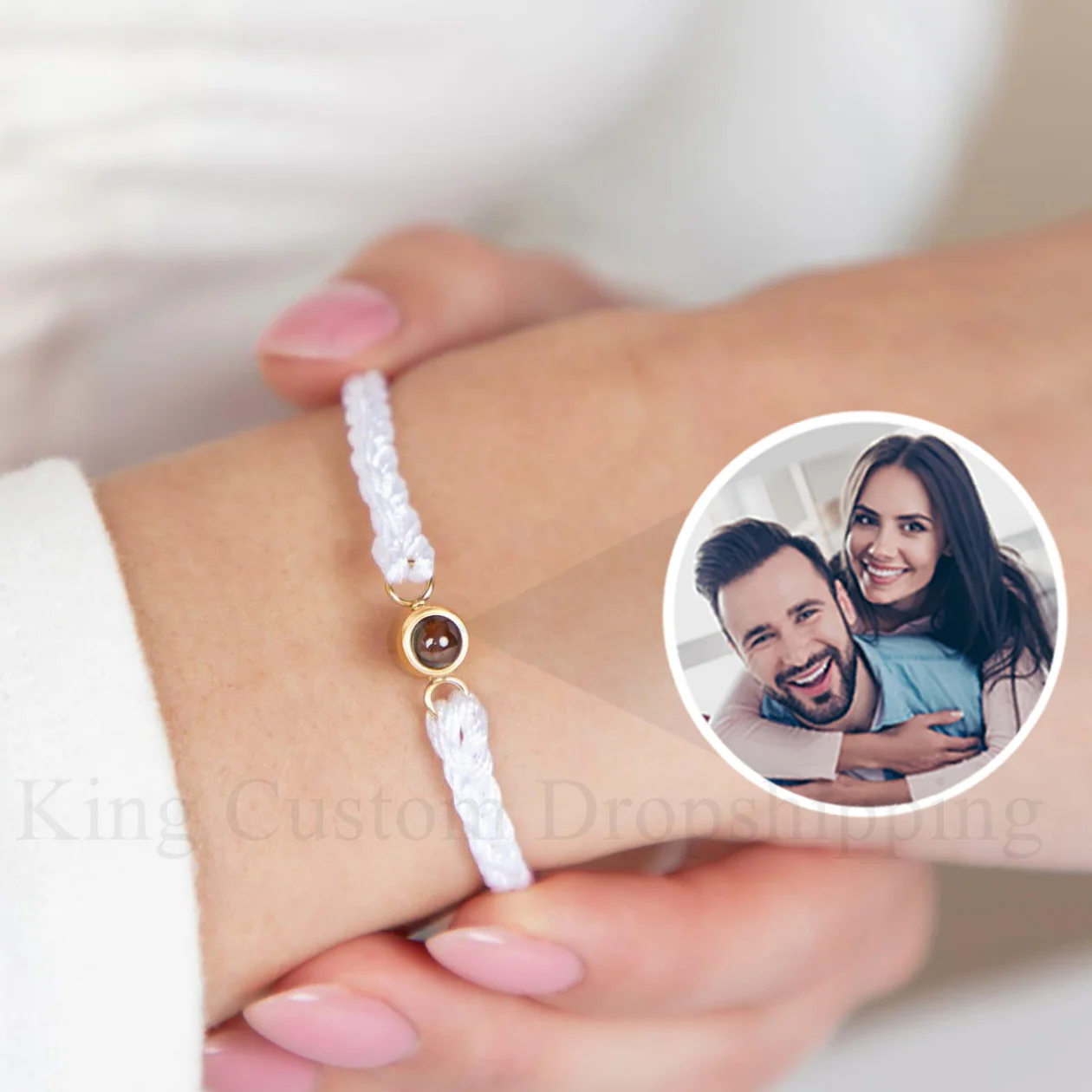 Personalized Photo Projection Bracelet – Custom Stainless Steel Bangle
