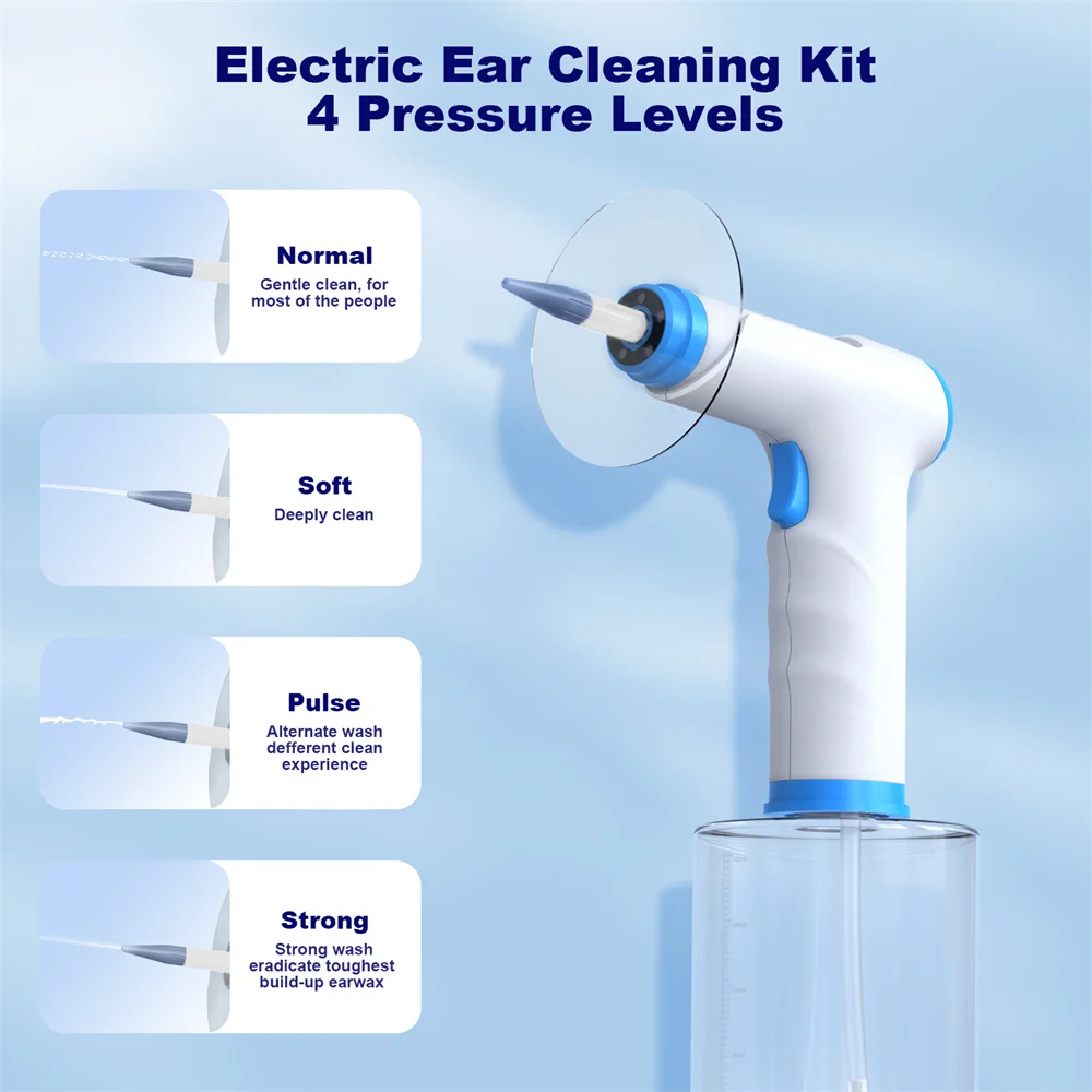 Electric Ear Wax Removal Kit – 4 Pressure Modes with LED Light, Safe & Effective Flush - Image 2