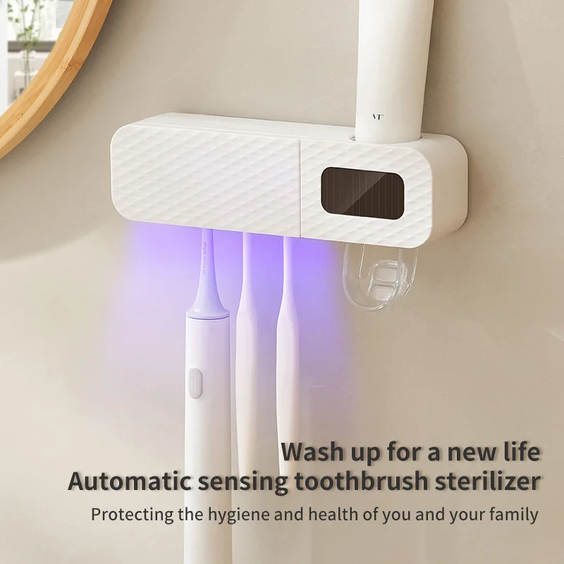 Smart Wall-Mounted Toothbrush Rack, 3-Slot Intelligent Drying & Toothpaste Dispenser - Image 7